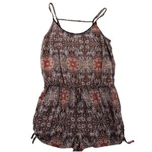 Garage Boho Romper Medallion Print Pom Pom Festival Hippie Gypsy Womens small‎
